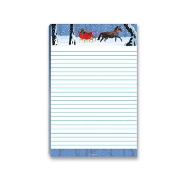 Imagem de Bloco de notas Holiday To Do com ímã – 21,5 x 14 cm – Blocos de notas de Natal 50 folhas – Feito nos EUA – Produtos de mercearia, compras, lista de cartões diários, Sleigh