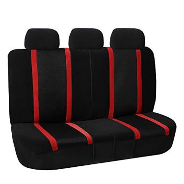 Imagem de FH Group Conjunto traseiro de capas de assento esportivo – ajuste universal para carros, caminhões e SUVs (vermelho) FB070013