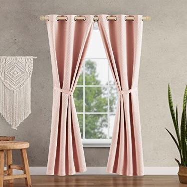 Imagem de Jessica Simpson Conjunto de cortinas blackout Ultimate de 2 painéis e 2 cordões | Cortinas de privacidade | Cabeçalho premium, 96,5 x 243,8 cm, rosa