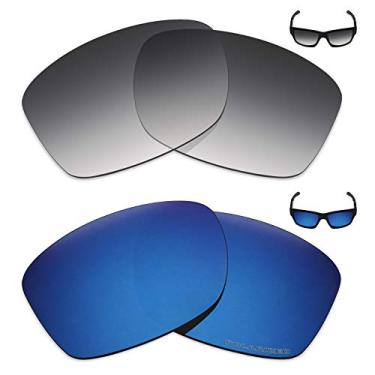 Imagem de Mryok+ 2 pares de lentes polarizadas de substituição para óculos de sol Oakley Jupiter Squared – Cinza dégradé Tint/Azul Pacífico