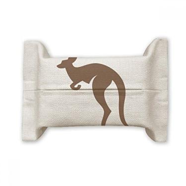 Imagem de Bolsa de linho de algodão com contorno marrom estilo canguru sabor australiano
