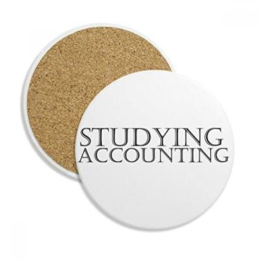 Imagem de Caneca porta-copos com frases curtas para estudar, contabilidade, proteção de mesa, pedra absorvente