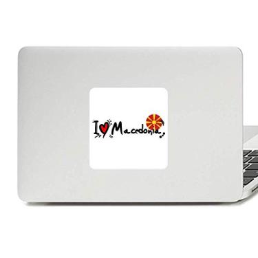 Imagem de I Love Macedônia Palavra Bandeira Love Coração Ilustração Decalque Vinil Paster Laptop Adesivo Decoração PC