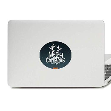 Imagem de Adesivo de notebook com estampa de rena de feliz Natal com emblema de vinil para laptop