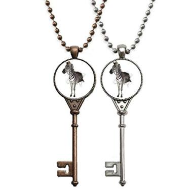 Imagem de OFFbb-USA Colar com pingente de chave de quebra de papel animal impactado para decoração de casais