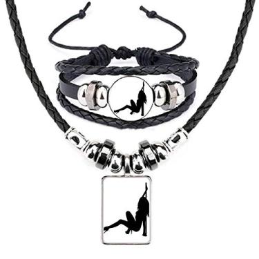 Imagem de Conjunto de joias de pulseira de couro para dançarino de desempenho de cachimbo