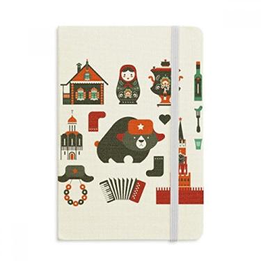 Imagem de Urso Vodka boneca acordeão Rússia caderno oficial tecido capa dura diário clássico