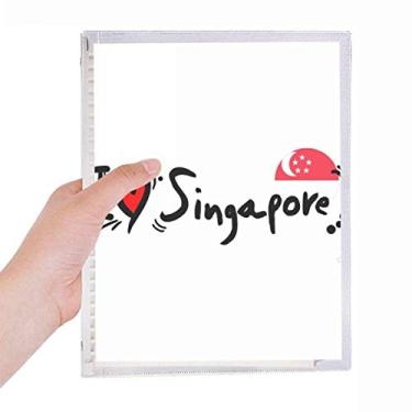 Imagem de Caderno com ilustração de coração "I Love Singapura" com a palavra Love Heart Illustration
