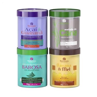 Imagem de Natureza Cosméticos - Kit Cronograma Capilar 4 Máscaras 1kg - Hidratante e Reparador