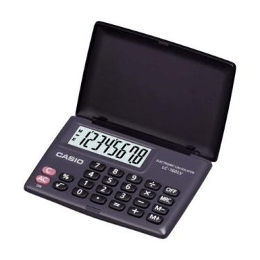 Imagem de Calculadora De Bolso Casio Lc-160Lv Preta Com Tampa 8 Dígitos Visor Gr