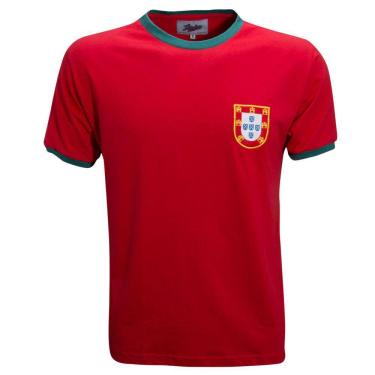 Imagem de Camisa Liga Retrô Portugal 1960 Masculina - Vermelho e Verde