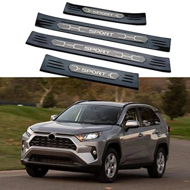 Imagem de GZBFTDH Proteção de Peitoril Soleira da Porta, para Toyota RAV4 2019-2022 Carro Acessórios, Aço Inoxidável Kick Plate Guard de Pedal de Limiar Protetor, Peças para Automóveis