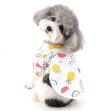 Imagem de Ranphy Camisa de cachorro pequeno roupas para animais de estimação filhote menino menina camiseta respirável roupa de cachorro roupas de algodão macio vestido de praia manga curta vestuário de
