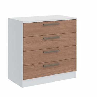 Imagem de Cômoda Módulo Inferior4 Gavetas Requinte+ Móveis Castro Branco Line/macadâmia