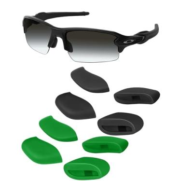 Imagem de Mryok Protetor nasal de reposição para óculos de sol Oakley Flak XS OJ9005 – Opt, Verde escuro e preto, One Size