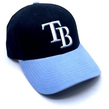 Imagem de Boné de beisebol em dois tons Tampa Bay MVP oficialmente licenciado clássico azul marinho ajustável logotipo do time boné bordado, Multicor, Tamanho Único