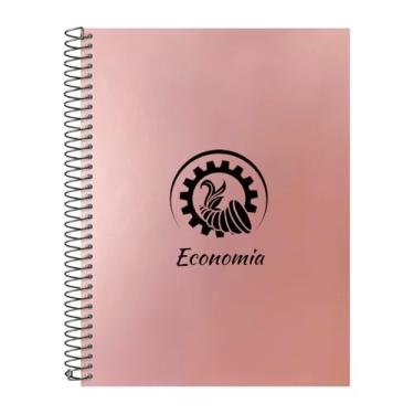 Imagem de Caderno Universitário Espiral 20 Matérias Profissões Economia (Rosê Gold)