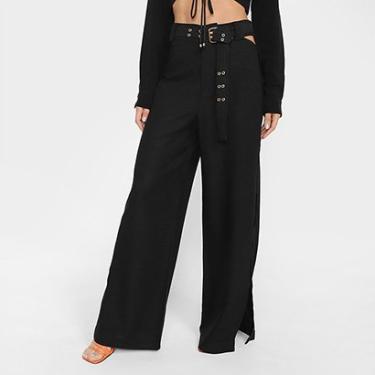 Imagem de Calça Pantalona All Is Love Com Cinto Cintura Alta Feminina-Feminino