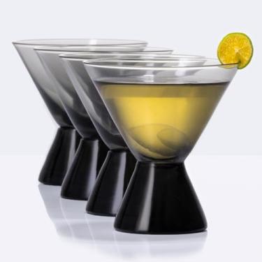 Imagem de BiwhangCraft Conjunto de 4 copos de Martini sem haste coloridos soprados à mão, 118 ml, elegante mini copo de coquetel de cristal para Martini, Cosmopolitan, Manhattan, Gimlet, Pisco Sour (113 g,