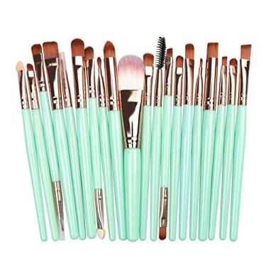 Imagem de Conjunto de pincéis de maquiagem, 20 peças, kit profissional de pincéis de maquiagem para os olhos, sombras, delineador, sobrancelha, corretivo, cosméticos, pincel