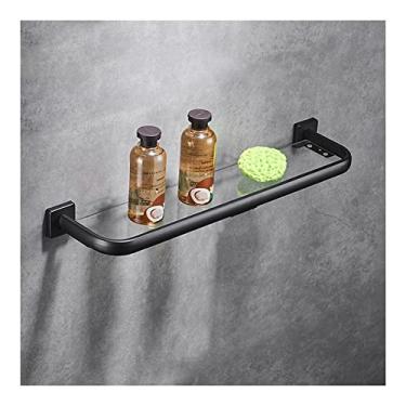 Imagem de ANNBKA Prateleiras de chuveiro de aço inoxidável 304 prateleiras de banheiro ferragens, suporte polido chorme de vidro, prateleira de parede perfurada suporte de toalha trilho de chuveiro (cor: B 60