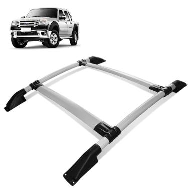 Imagem de Rack Bagageiro Teto Ford Ranger 1998 a 2012 Tubolar Prata
