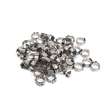 Imagem de TMKOOL 50pcs PEX Cinch Clamp 304 Aço Inoxidável 3/20.3 cm Anel de crimpagem Braçadeira de aperto para conexões de encaixe de tubulação PEX (50 peças 3/20.3 cm)