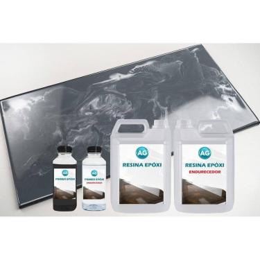 Imagem de Kit porcelanato líquido metálico cinza ferro / branco perola