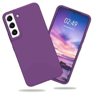 Imagem de Meifei Capa para Galaxy S22 5G, capa de silicone para Samsung S22 de 6,1 polegadas, capa rígida líquida de borracha de gel de silicone macio, amortecedor, fina, à prova de choque, capa protetora para