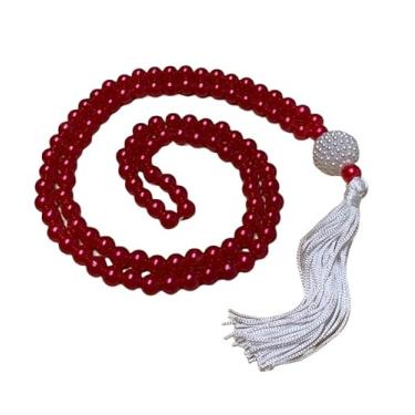 Imagem de Japamala 108 Contas Pérola Vermelho 8mm Meditação Colar