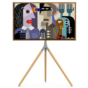 Imagem de UPGRAVITY Suporte de chão para TV com base de tripé para telas planas LED LCD OLED de 45 a 65 polegadas, suporte giratório de 180 ° para apartamento, quarto, estúdio - suporte de TV portátil com altura ajustável com abraçadeiras, cinza