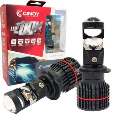 Imagem de Lâmpada Led H7 Mini Projetor Zoom Slim 6000K 10000Lm 12V 24V  - Cinoy