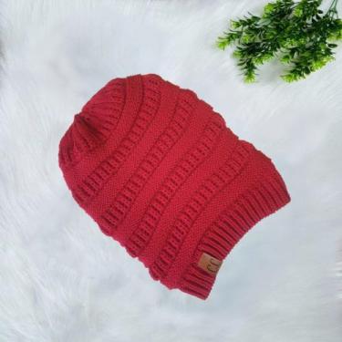 Imagem de Touca Caída Tricô Gorro Boina Beanie Lã Masculina Feminina Macio Quent