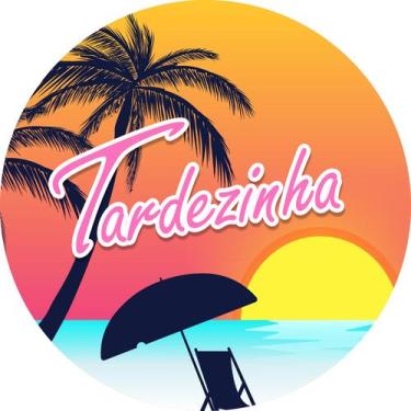Imagem de Painel de Lona Redondo Tardezinha Por do Sol Praia Palmeiras - Fabrika