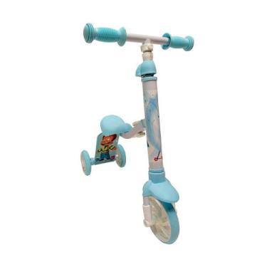 Imagem de Triciclo Bimba 2 Em 1 Vira Patinete Infantil Portátil - BHSTORE, Azul