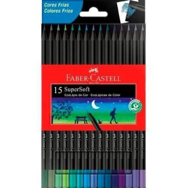 Imagem de EcoLápis de cor Supersoft 15 Cores Frias Faber-Castell, 15