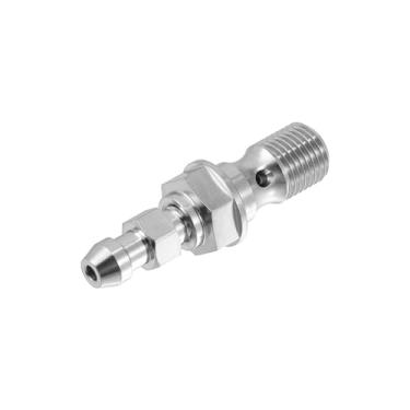 Imagem de uxcell Parafuso de cilindro mestre de freio de motocicleta M10x1.0 de liga de titânio M10 rosca única adaptador de acessórios de parafuso de mamilos únicos tom prateado