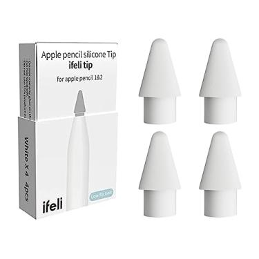 Imagem de ifeli Ponta de silicone multifuncional de substituição para pontas de caneta de silicone Apple Pencil para iPad Pencil (branco de baixa fricção, 4 peças)