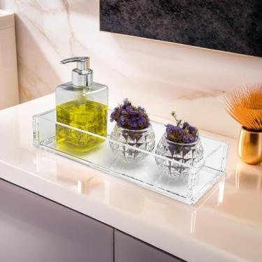 Imagem de Bandeja Decorativa Acrílico 6mm Lavabo Toalheiro Clássica