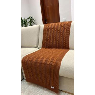 Imagem de Peseira Manta Trança Tricot Cama Solteiro 160x60cm Madrid - Calu Trico