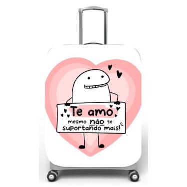Imagem de Capa para mala de viagem M, medidas max C40x A59 x P27cm Flork te amo 