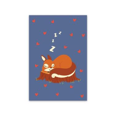 Imagem de Placa Decorativa Infantil Esquilo Dormindo 30x40cm - Quartinhos