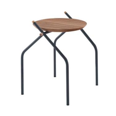 Imagem de Mesa Lateral de Apoio 50cm Alta Sartor 100% MDF Pés Metal - Casa Lar V