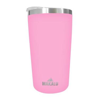 Imagem de Copo Térmico Aço Inox 420ML Rosa p/ Água Cerveja Café - Quente e Frio 
