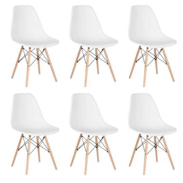 Imagem de Conjunto 6 Cadeiras Eames Eiffel Dkr Movescan Branca