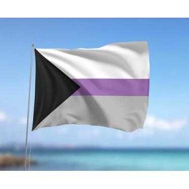 Imagem de Bandeira Demissexual LGBTQIA+ 80cmx140cm Tecido Oxford 100% Poliéster 