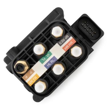 Imagem de Unidade de válvula solenoide de suspensão a ar 2123200658 compatível com Mercedes-Benz E350 3,5L, E250 1,8L 2,0L 2,1L 3,5L 5,5L, E500 4,7L 5,5L, Ml350 3.0L 3.5L 5.5L, E400 3.5L, E400 3.5L. 0L 3,5 L,