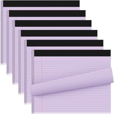 Imagem de Jetec Bloco de 6 peças de blocos legais para paisagem, pautado para faculdade, 50 folhas, blocos de escrita em cores sortidas, caderno horizontal de 28 x 24 cm, para trabalho, escola, escritório,