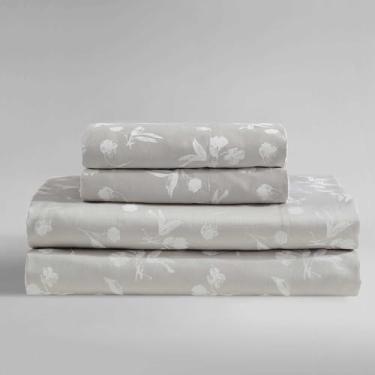 Imagem de Calvin Klein - Conjunto de lençóis, roupa de cama de algodão percal fresco e respirável com fronhas combinando, contagem de 300 fios, bolso profundo, essenciais para casa inspirados em florais (flores