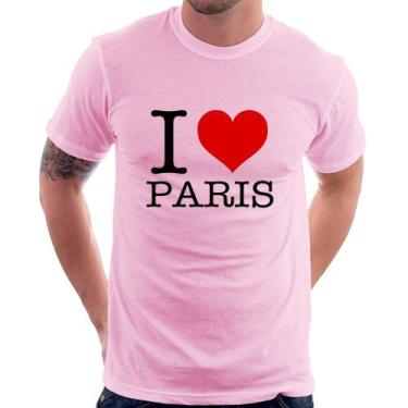 Imagem de Camiseta I love Paris - Foca na Moda, Rosa bebê, G